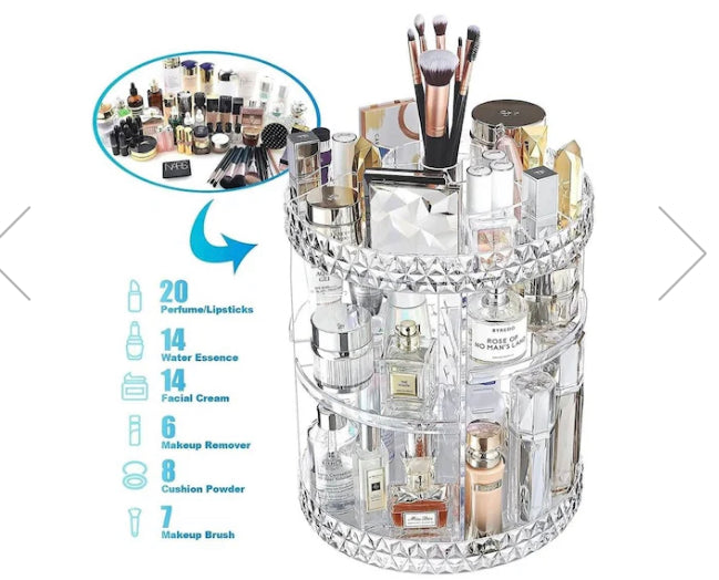 ORGANIZADOR DE COSMÉTICOS GIRATORIO ACRÍLICO