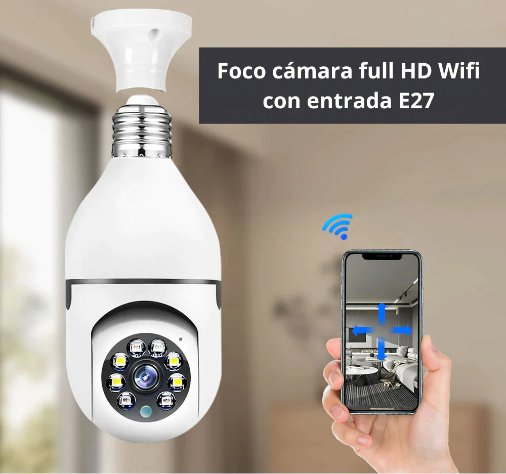 FOCO CÁMARA 360° ESPÍA SMART WIFI HD